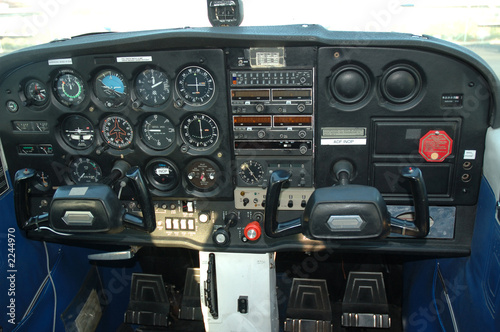 cockpit of a private aircraft