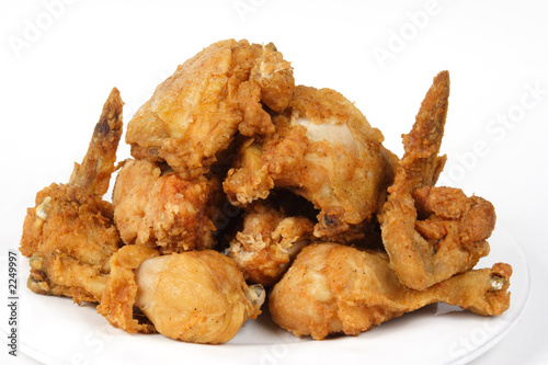 pile of crispy golden brown fried chicken