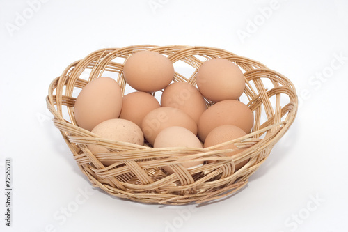 eggs in a wicker basket