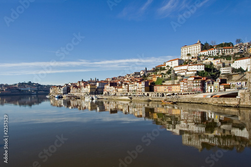 view of douro river embankment of porto city  portugal