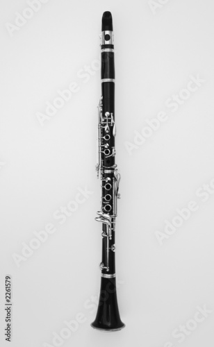 clarinet, white background
