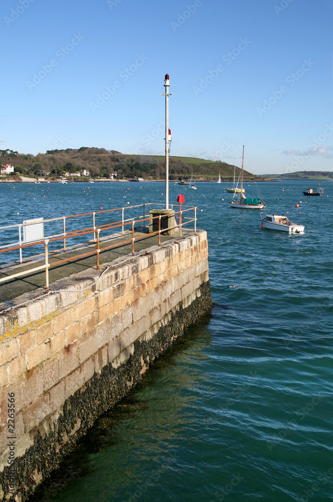 vertical view of an old quay in falmouth, cornwall