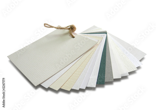 paper catalogue with samples with various textures