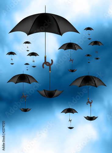 umbrellas carrying umbrellas