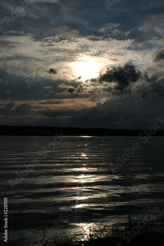 river reflection of sunlight