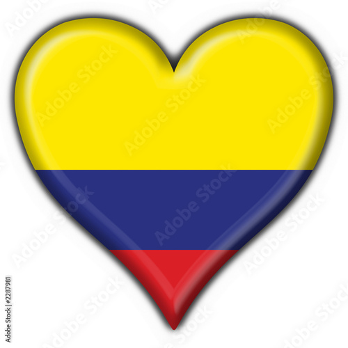 bottone cuore  colombia button heart flag