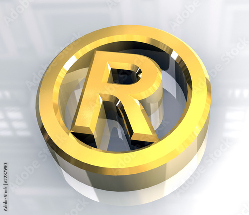 simbolo marchio registrato in oro - trade mark photo