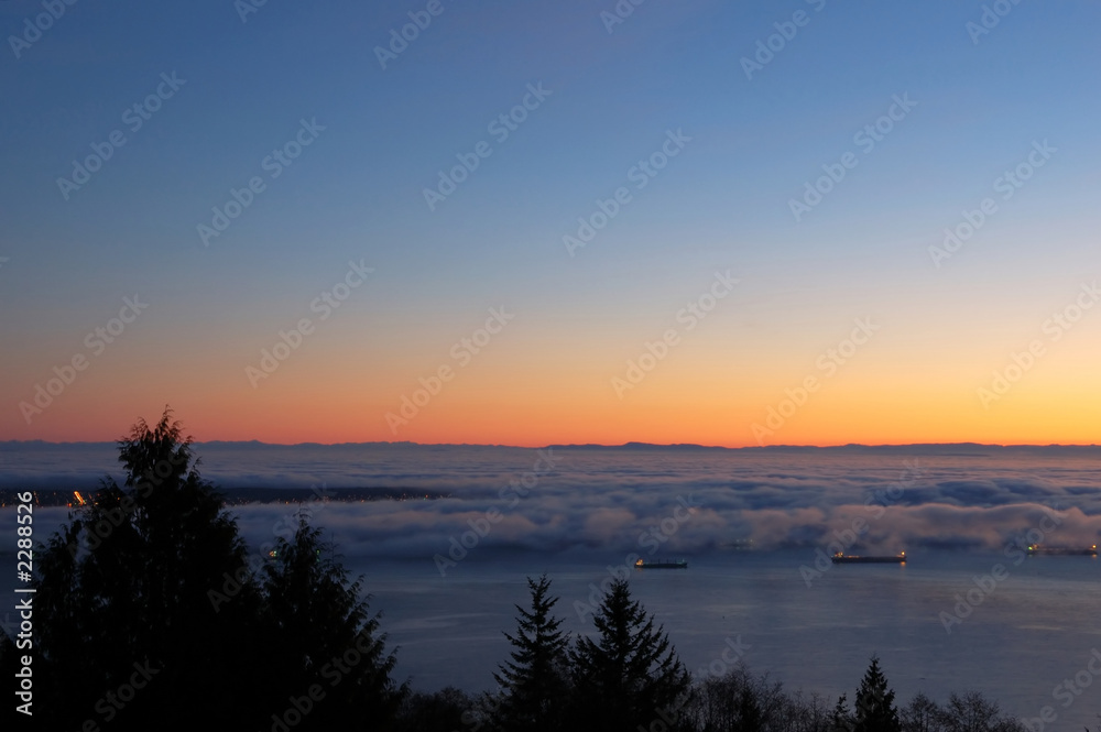 sunset, clouds over ocean