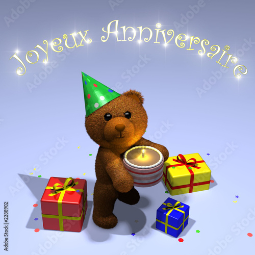 Carte Joyeux Anniversaire Nounours Illustration Stock Adobe Stock
