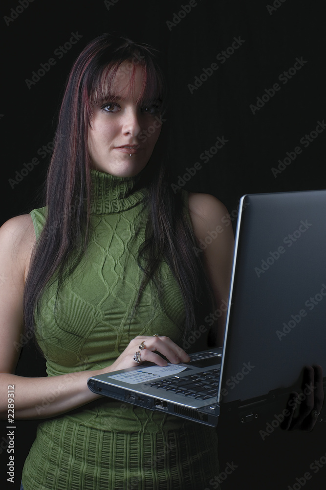 fashion model - laptop
