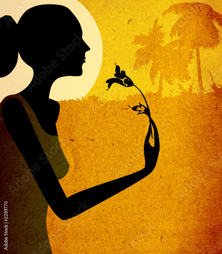 grunge design, woman with f...