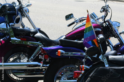 pride flag with motorcycles