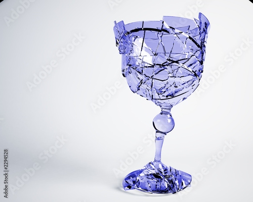 blue broken wine photo