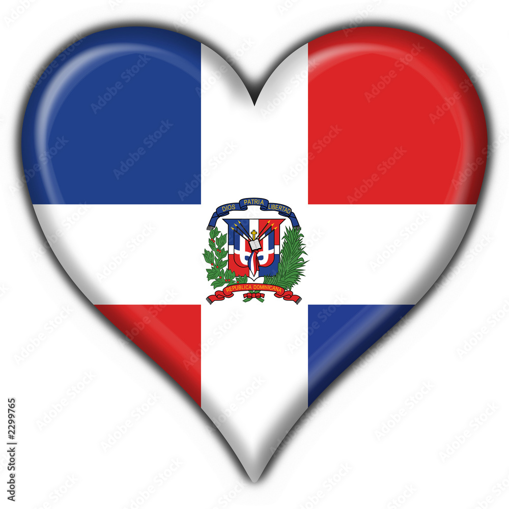 bottone cuore dominican repubblic heart flag