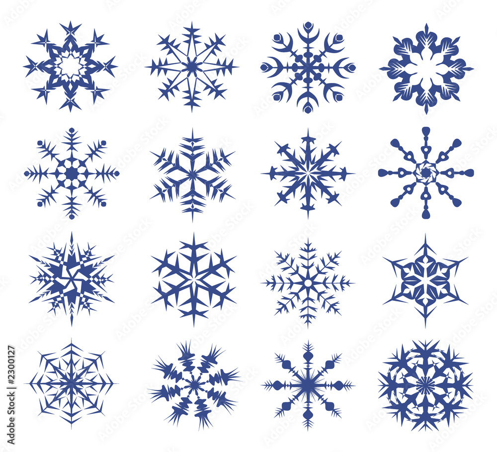 blue snowflakes on a white background. blue snowflakes on a white background.