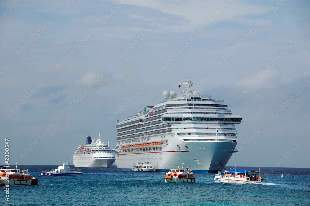 two cruise ships in the caribbean