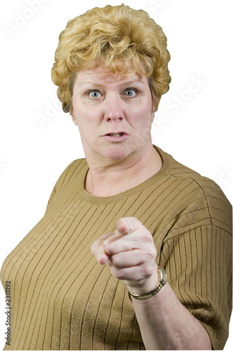 angry woman pointing