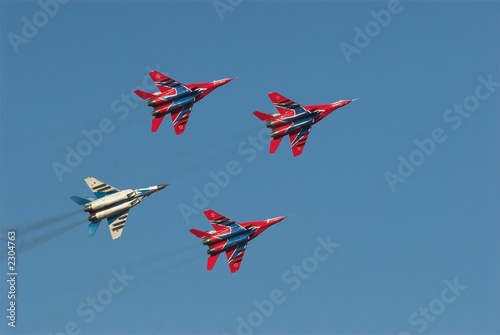 red and white jets