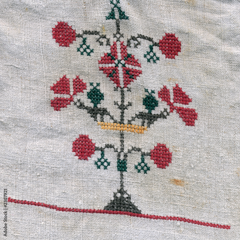 embroidery on a fabric. embroidery on a fabric.