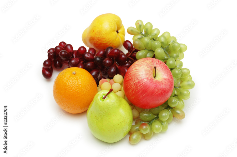 selection of various fruits isolated on white selection of various fruits isolated on white