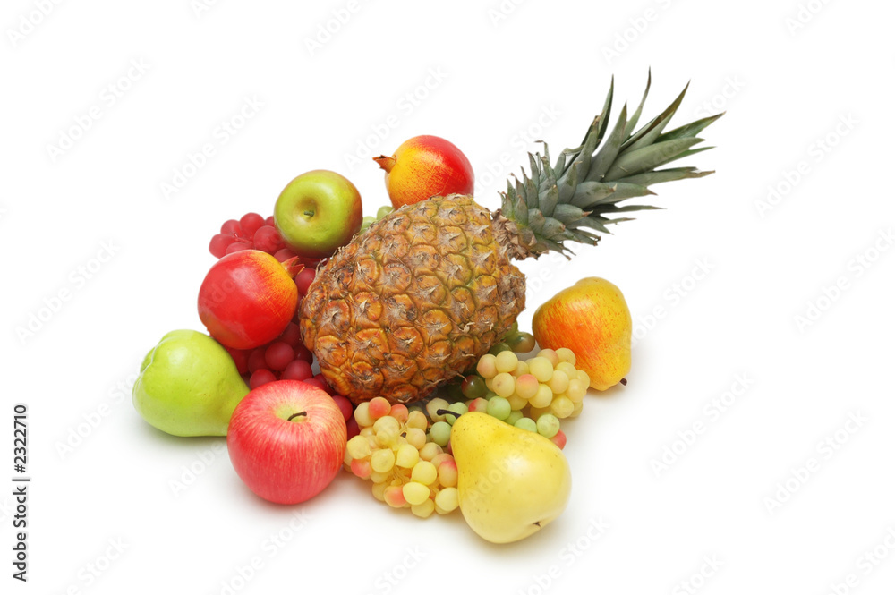 various fruits isolated on the white background various fruits isolated on the white background