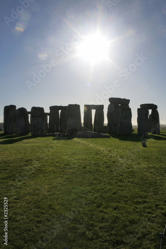 dazzling sun at stonehenge
