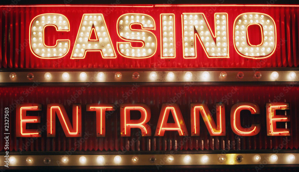 Naklejka premium neon casino entrance sign