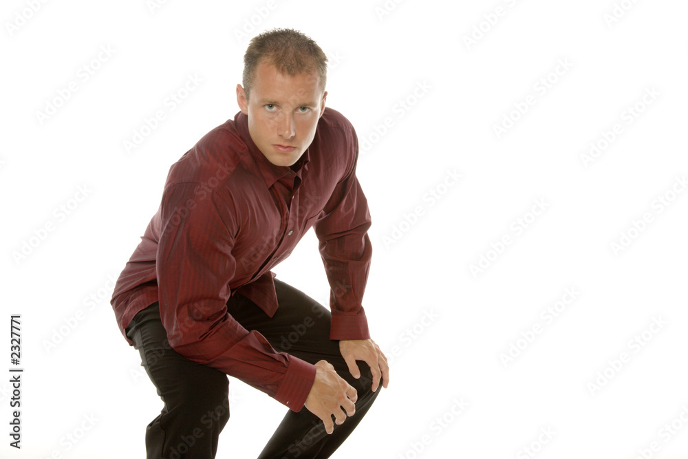 handsome man in dress pants and shirt