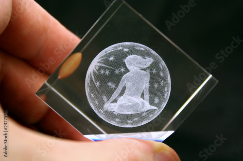 laser etched virgo in the glass
