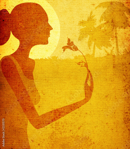 grunge design, woman with f...