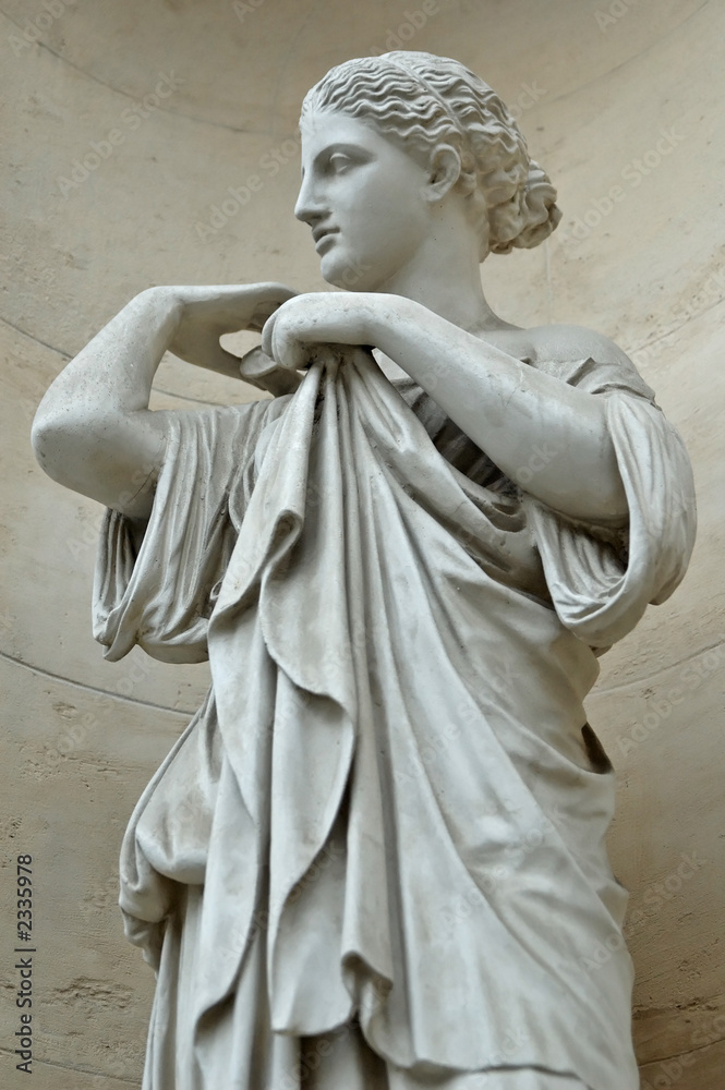 statue in saint-pierre palace cloister (lyon,france)