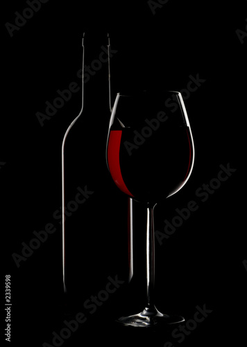 Obraz na płótnie wine glass and bottle silhoutte w salonie