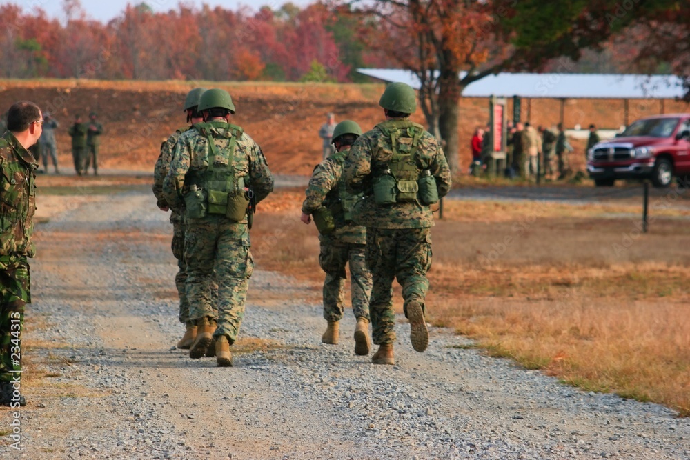 marine squad running marine squad running