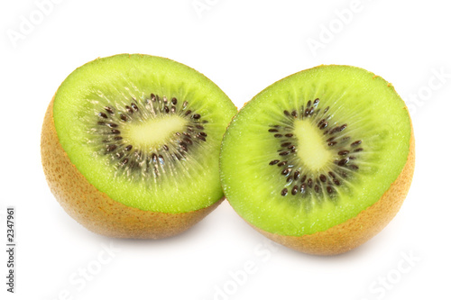 sliced open kiwi (isolated on white)