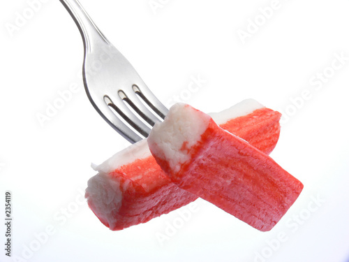 fork and crab meat