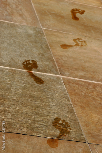 wet footprints