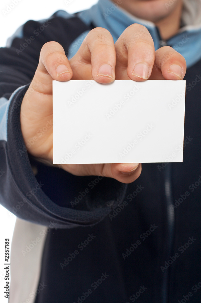 teenager with a blank card teenager with a blank card