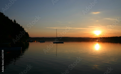 bay boats at sunset © kmit