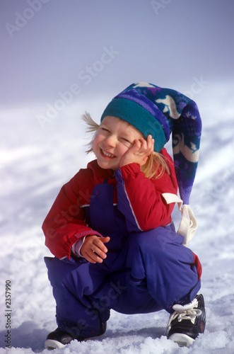 cute kid in snow