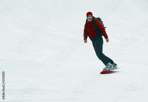snowboarder on snow slope