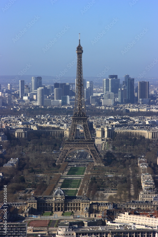 the eiffel tower, aerial view, paris, france