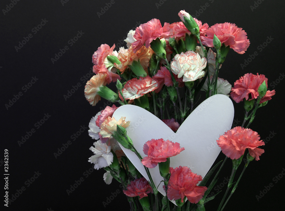 carnation bouquet with heart