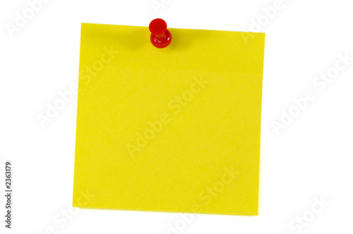 post-it note and push pin