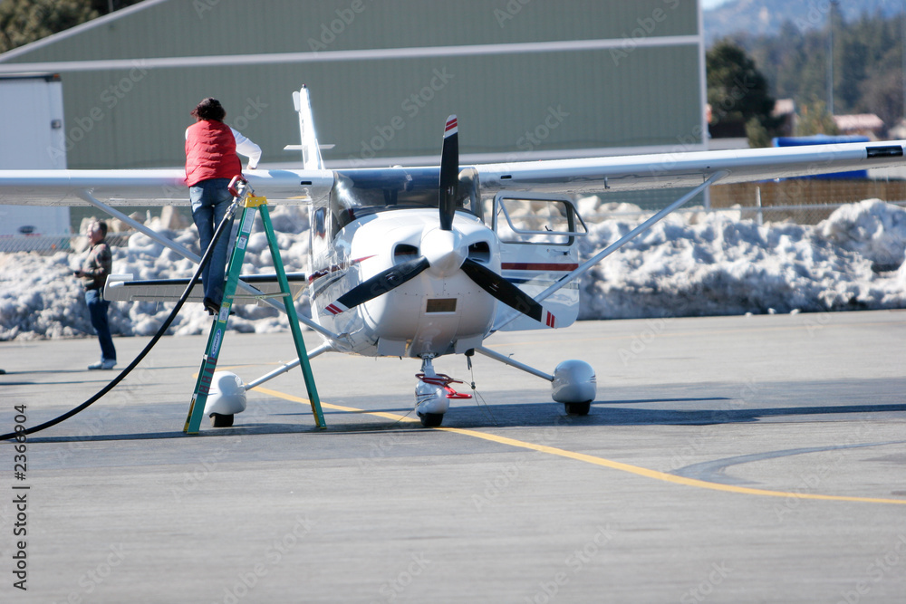 Obraz premium small airplane maintenance
