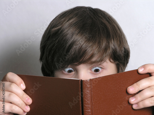 excited young reader photo