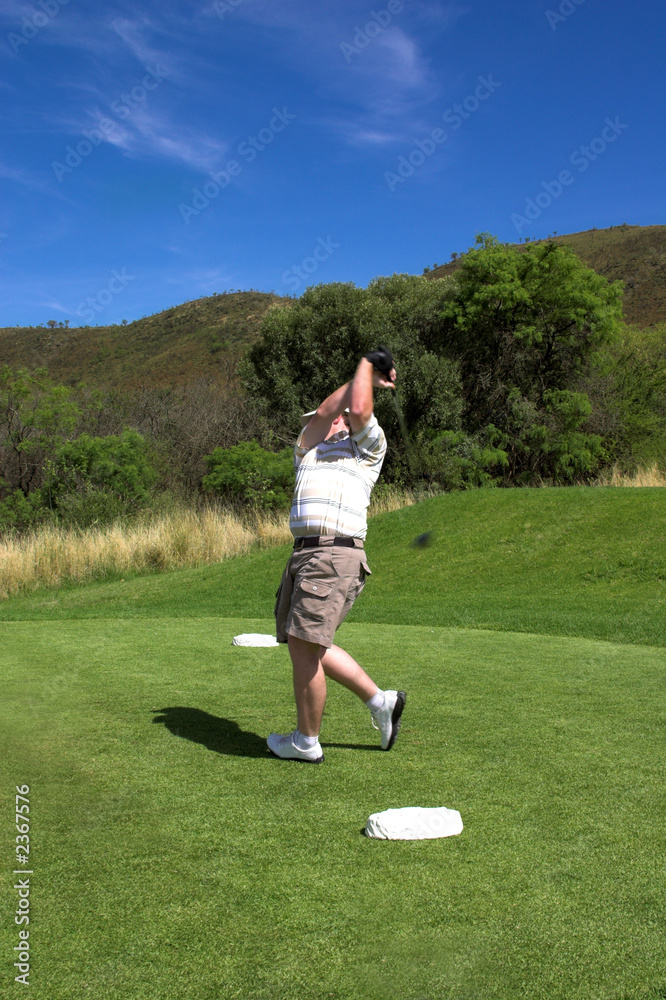 golfer on the tee box. golfer on the tee box.