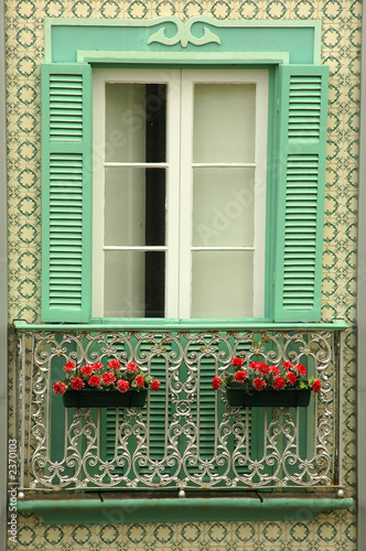 traditional apartment balcony in the azores photo