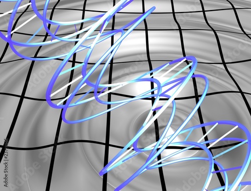 abstract 3d dna on chrome background