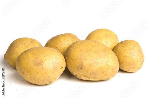 pile of potatoes isolated on white