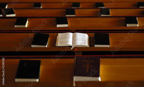 open bible in the church